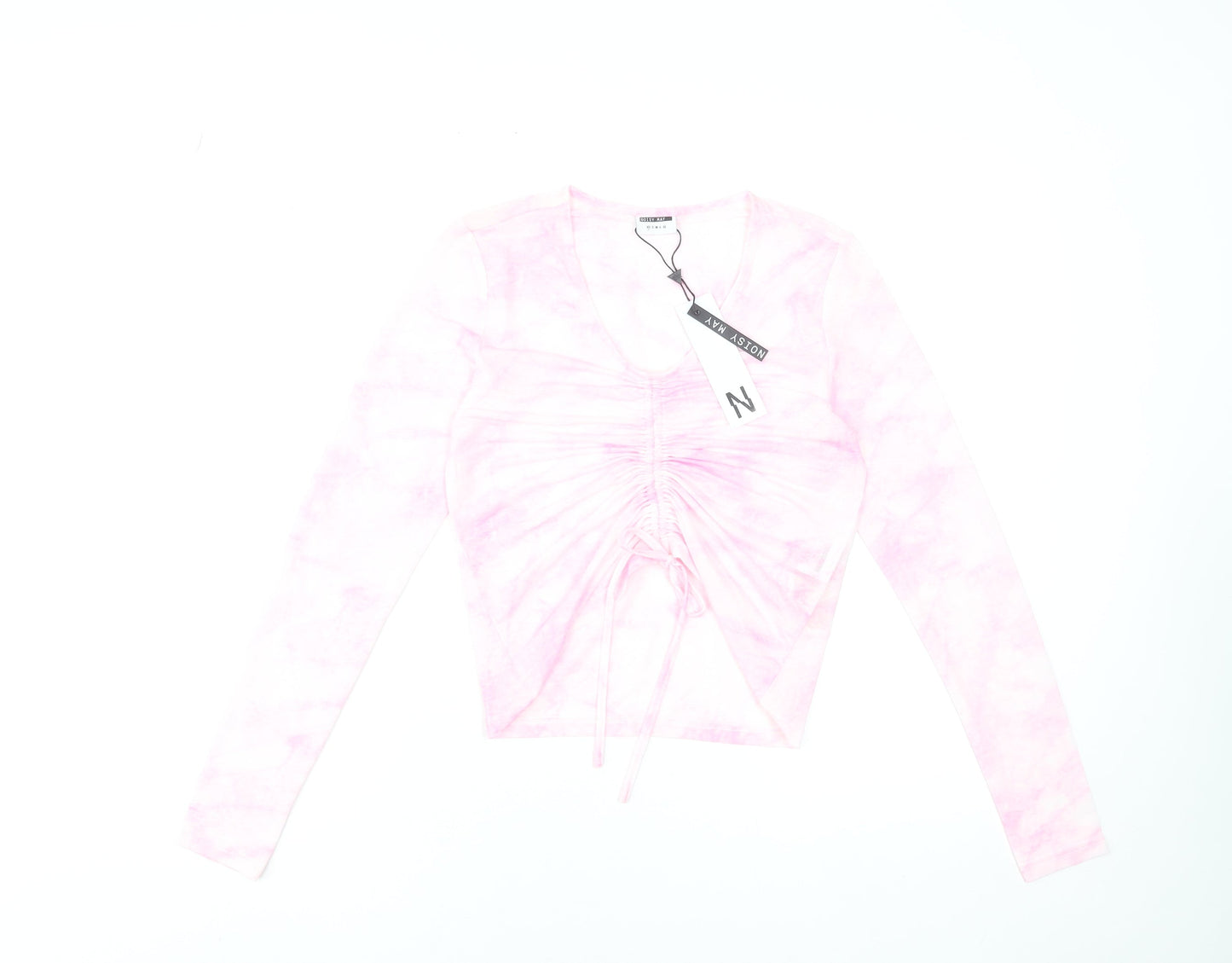 Womens UK Size S Noisy may Pink Cropped T-Shirt