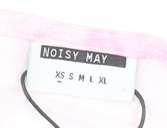 Womens UK Size S Noisy may Pink Cropped T-Shirt
