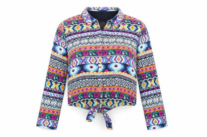 Womens UK Size 10 SoulCal & Co Multicoloured Cropped Button-Up