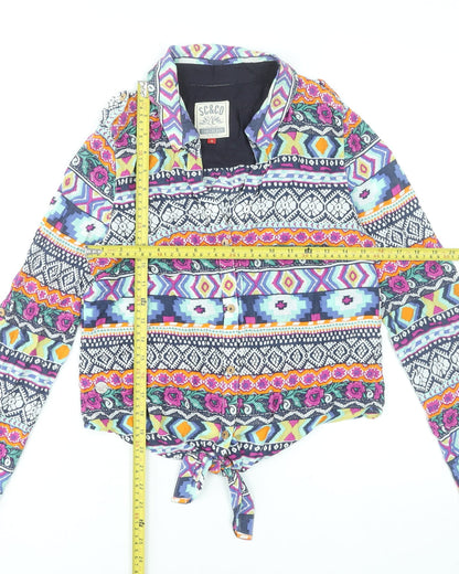 Womens UK Size 10 SoulCal & Co Multicoloured Cropped Button-Up