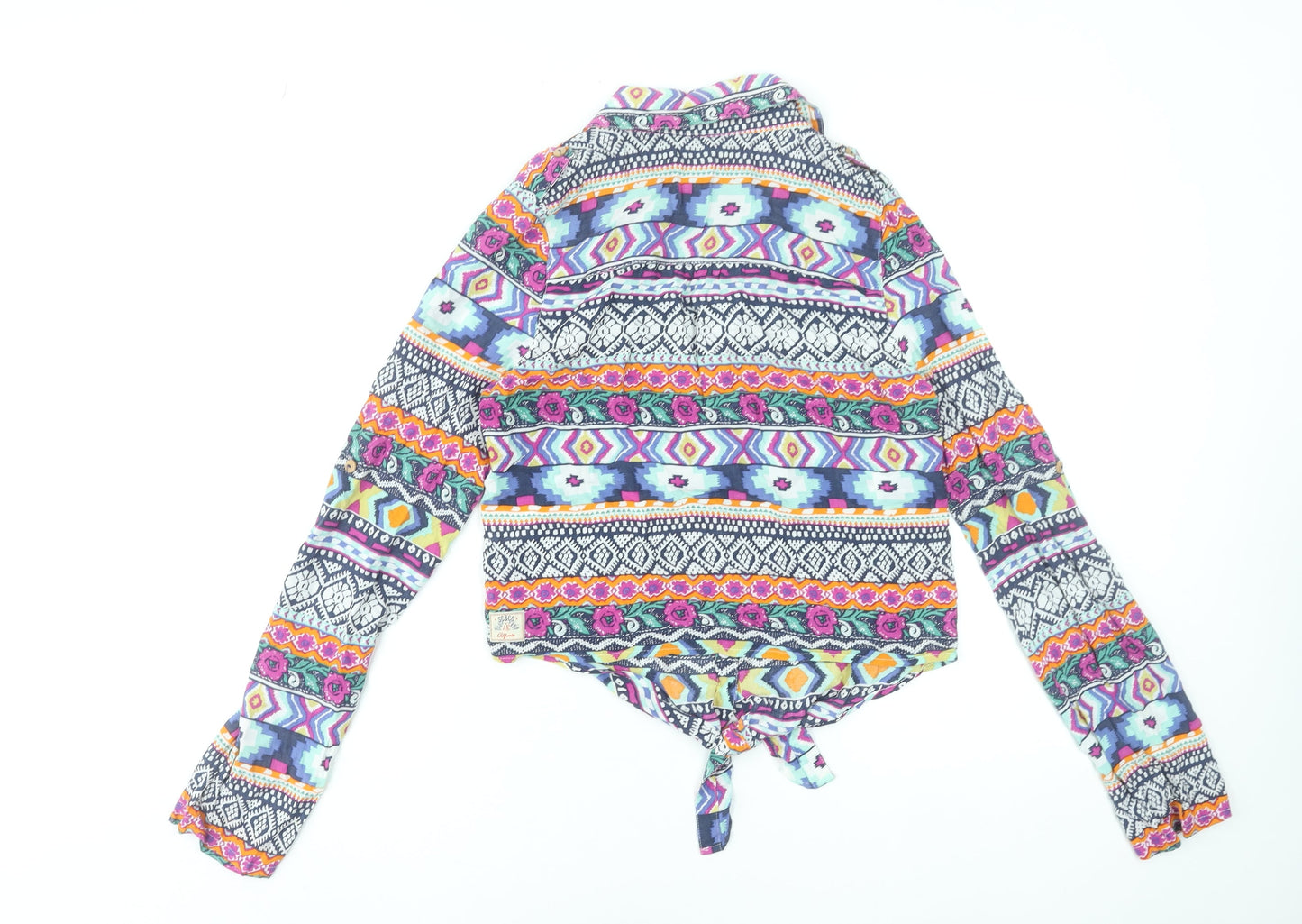Womens UK Size 10 SoulCal & Co Multicoloured Cropped Button-Up