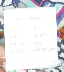 Womens UK Size 10 SoulCal & Co Multicoloured Cropped Button-Up