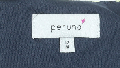 Marks and Spencer Per Una Women's Multicoloured V-Neck Sleeveless Fit & Flare Midi Dress Size 12