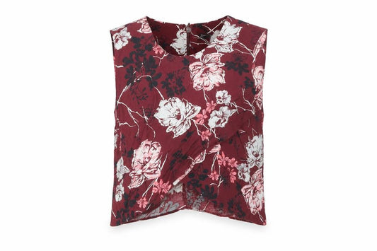 Womens UK Size 8 Miss Selfridge Red Cropped Blouse