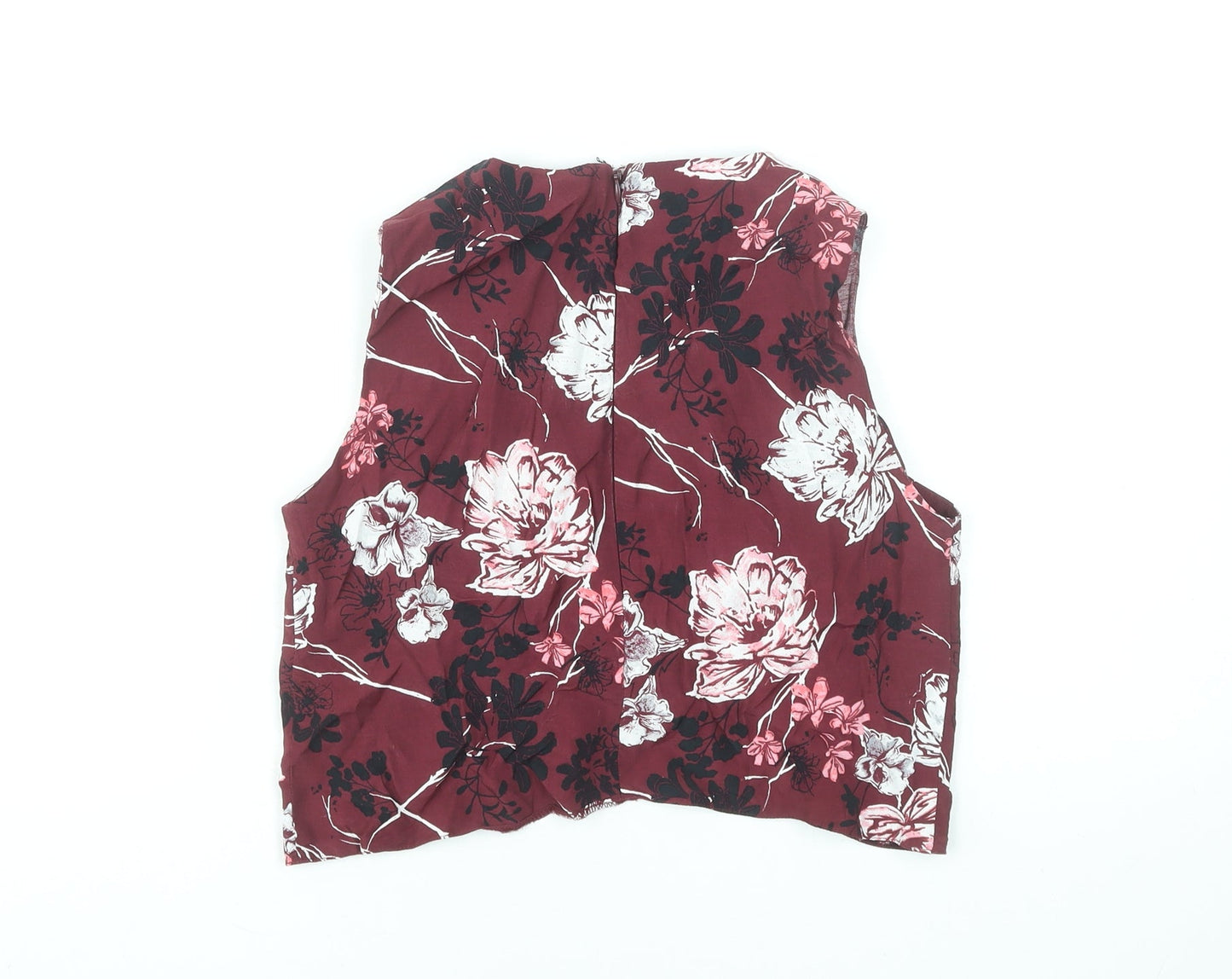 Womens UK Size 8 Miss Selfridge Red Cropped Blouse