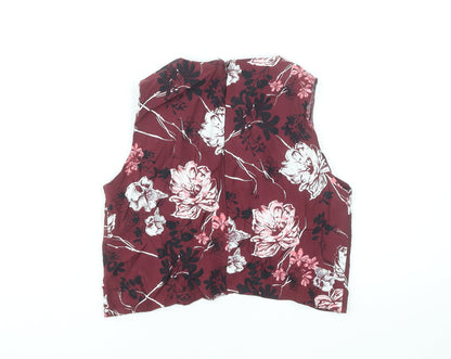 Womens UK Size 8 Miss Selfridge Red Cropped Blouse