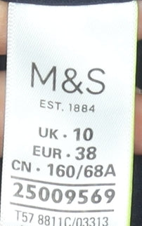 Marks and Spencer Women's Blue Floral A-Line Midi Skirt Size 10