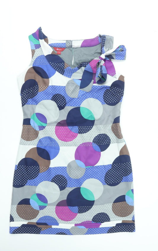 Monsoon Women’s Multicoloured Polka Dot Sheath Dress Size 14