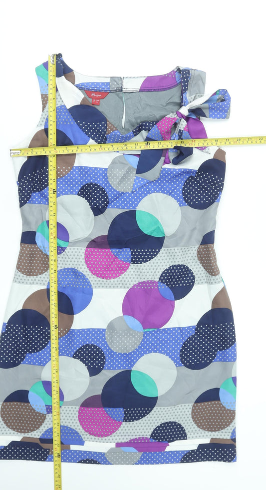 Monsoon Women’s Multicoloured Polka Dot Sheath Dress Size 14