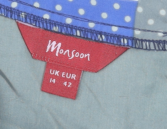 Monsoon Women’s Multicoloured Polka Dot Sheath Dress Size 14