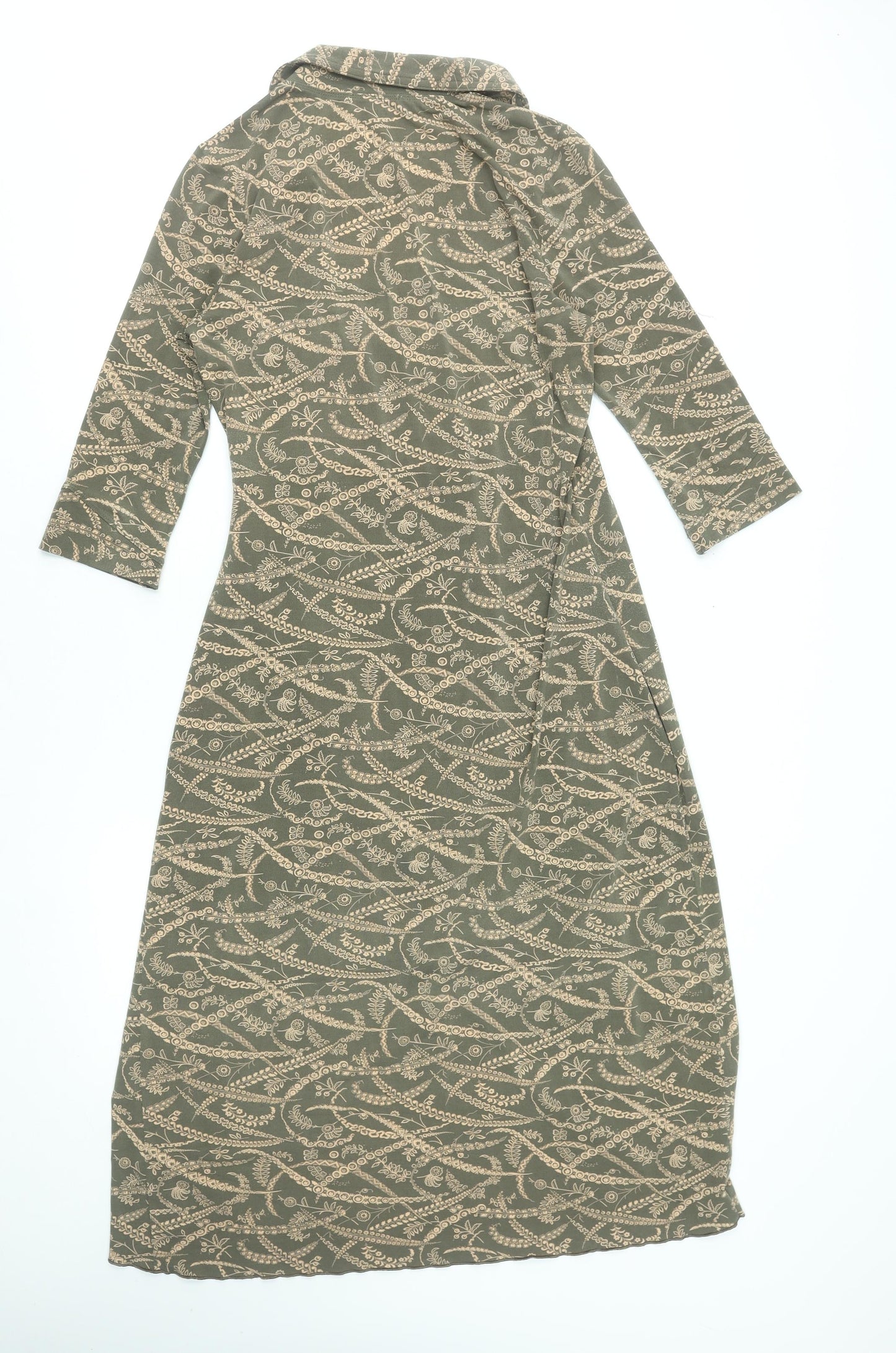 Laura Ashley Women’s Green Paisley Wrap Midi Dress Size 12
