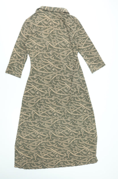 Laura Ashley Women’s Green Paisley Wrap Midi Dress Size 12