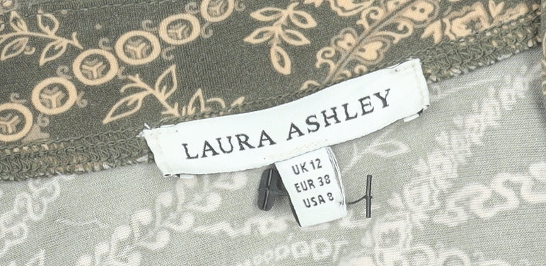 Laura Ashley Women’s Green Paisley Wrap Midi Dress Size 12