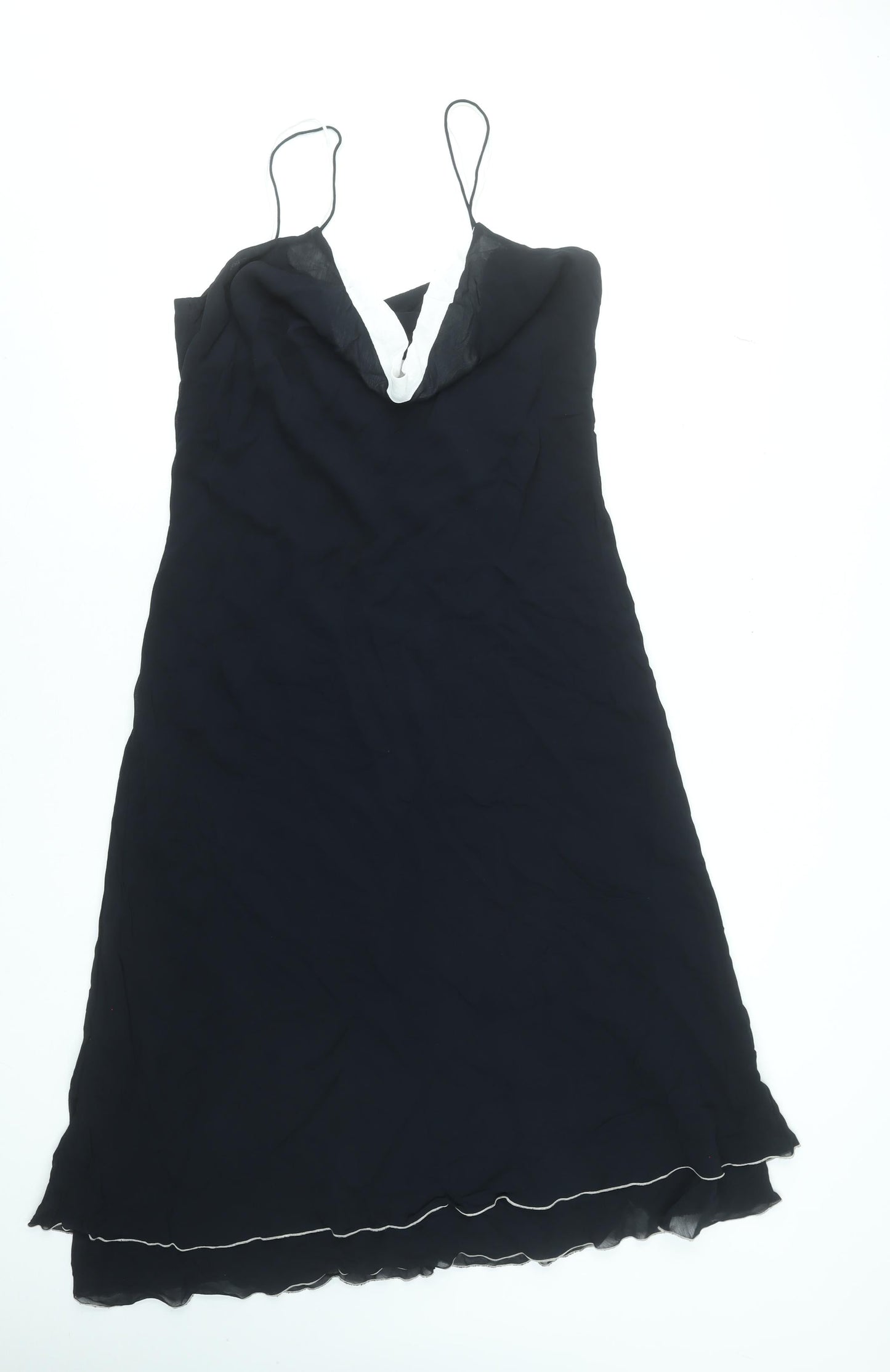 Principles Women's Black Viscose Midi Slip Dress Size 18