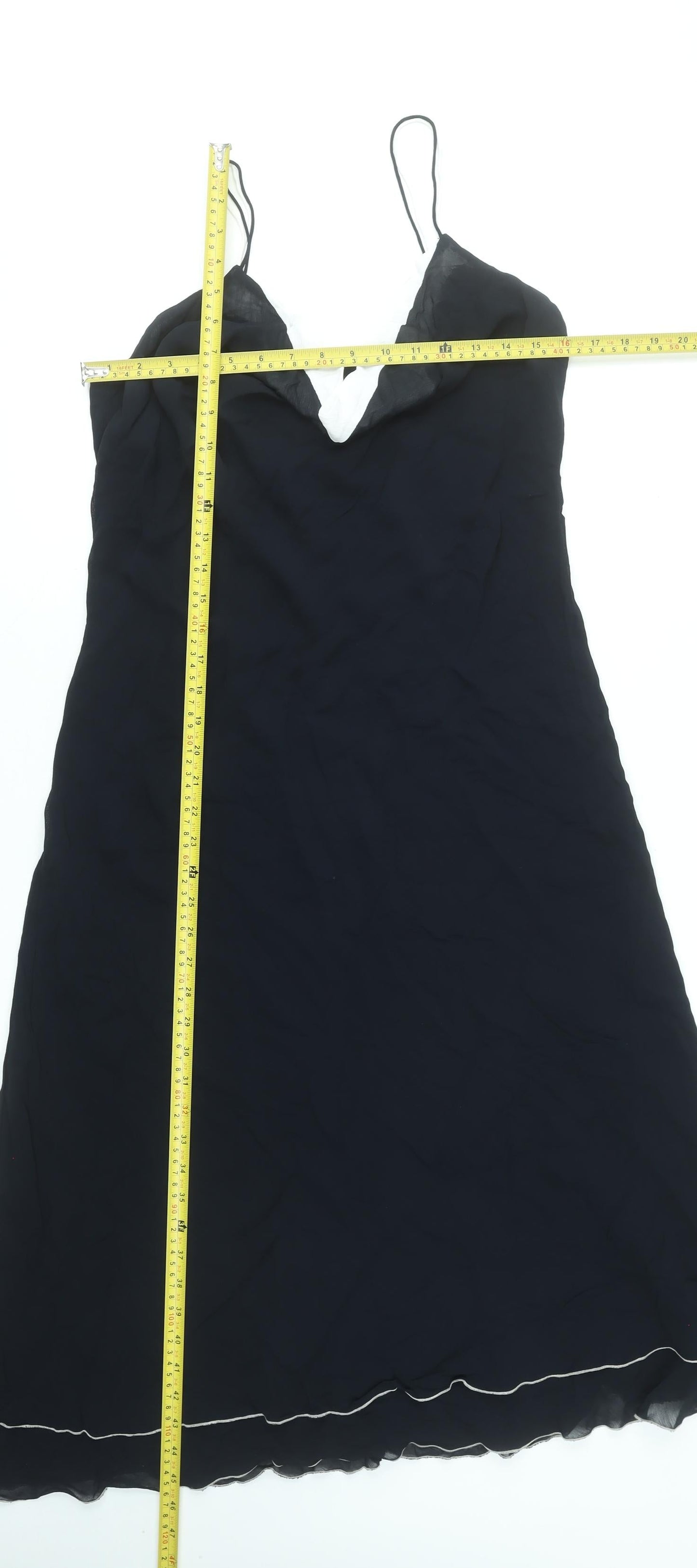 Principles Women's Black Viscose Midi Slip Dress Size 18