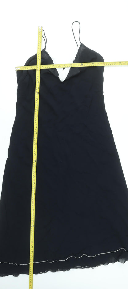 Principles Women's Black Viscose Midi Slip Dress Size 18