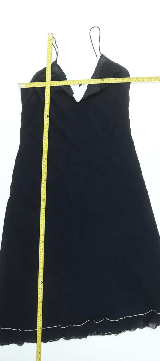 Principles Women's Black Viscose Midi Slip Dress Size 18