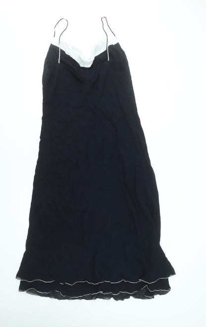 Principles Women's Black Viscose Midi Slip Dress Size 18