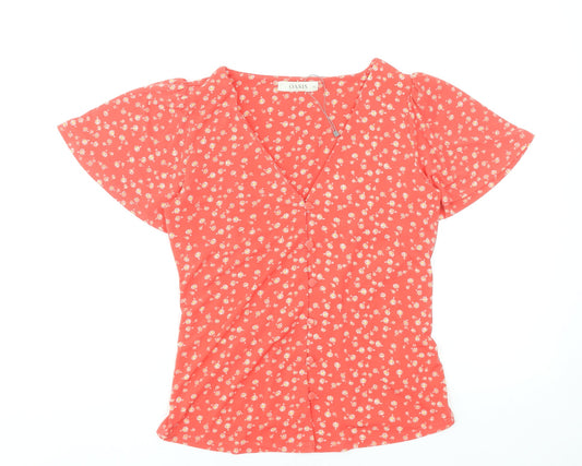 Womens UK Size XS Oasis Red Wrap Blouse