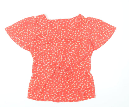 Womens UK Size XS Oasis Red Wrap Blouse