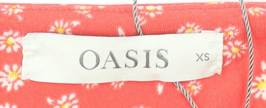 Womens UK Size XS Oasis Red Wrap Blouse