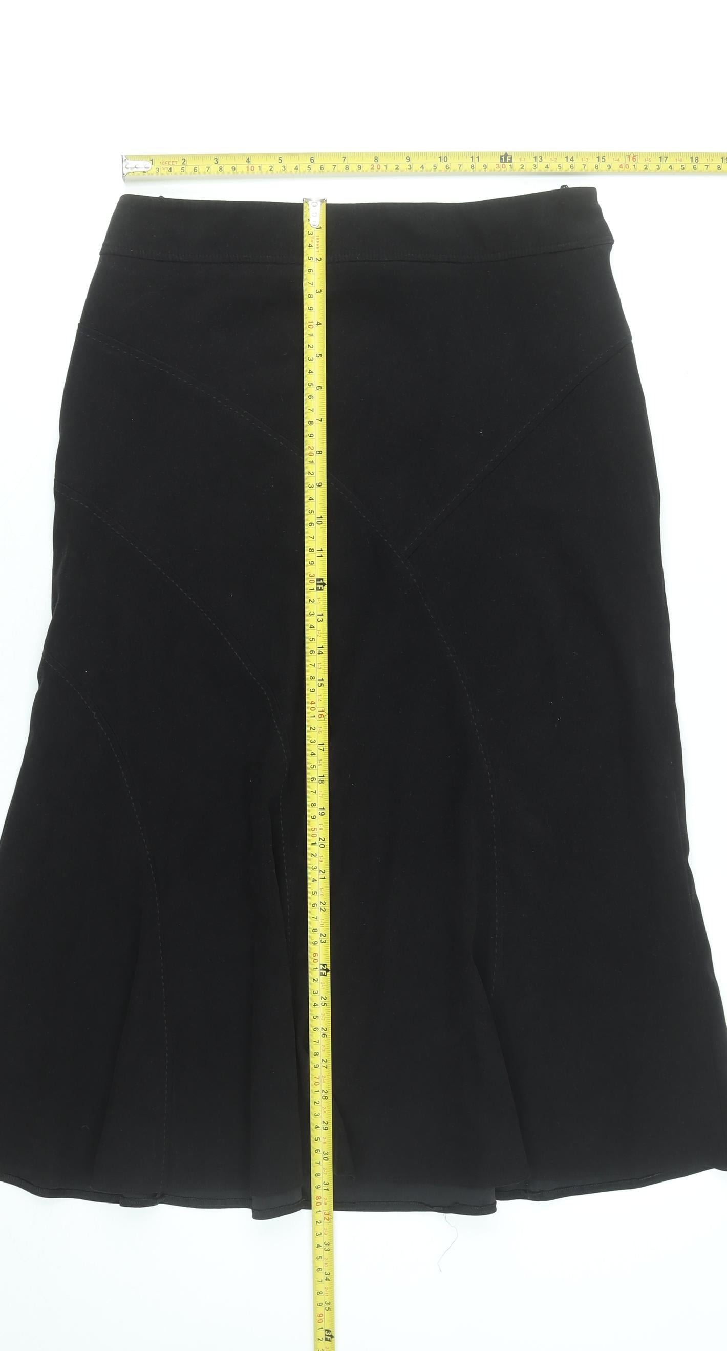 Classics Women's Black Size 10 Flare Knee Length Skirt