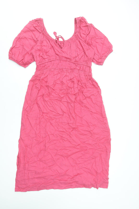 Next Women’s Pink Fit & Flare Knee Length Dress Size 14