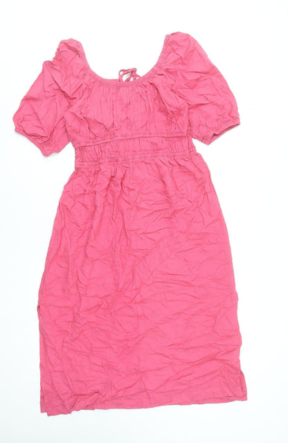 Next Women’s Pink Fit & Flare Knee Length Dress Size 14