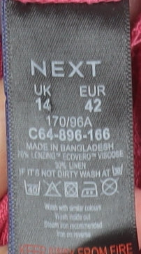 Next Women’s Pink Fit & Flare Knee Length Dress Size 14