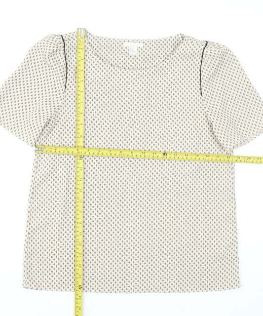 Womens UK Size 10 H&M Beige Basic Blouse
