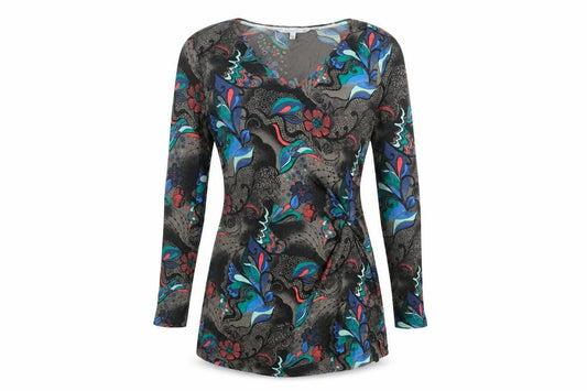 FatFace Womens Multicoloured Size 14 Wrap Dress Long Sleeve V-Neck
