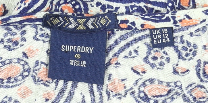 Superdry Women's Multicoloured Paisley Viscose Playsuit Size 16