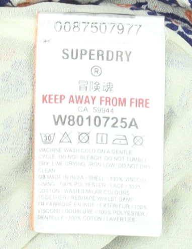 Superdry Women's Multicoloured Paisley Viscose Playsuit Size 16