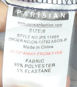 Parisian Women’s Blue Lemon Print Playsuit Size 6 Sleeveless Summer Romper