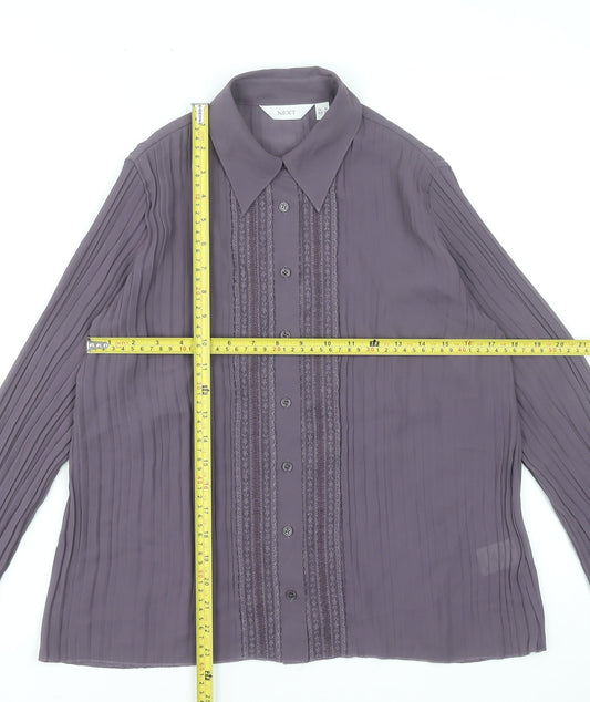 Womens UK Size 10 NEXT Purple Tunic Blouse