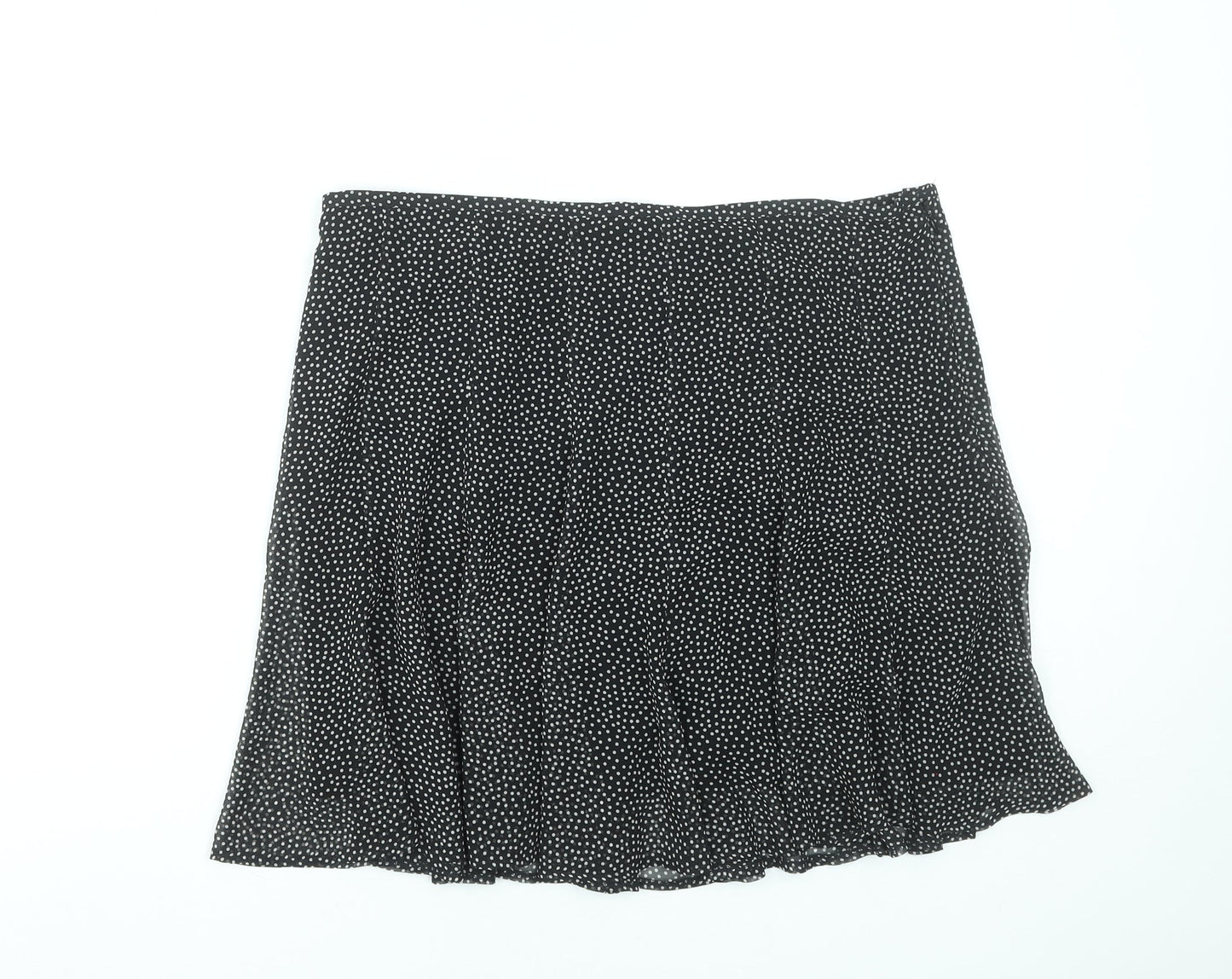 Marks and Spencer Women Black Polka Dot A-Line Skirt Size 16
