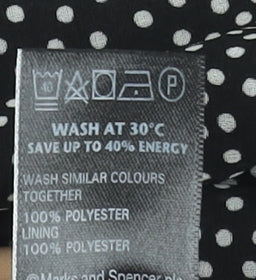 Marks and Spencer Women Black Polka Dot A-Line Skirt Size 16