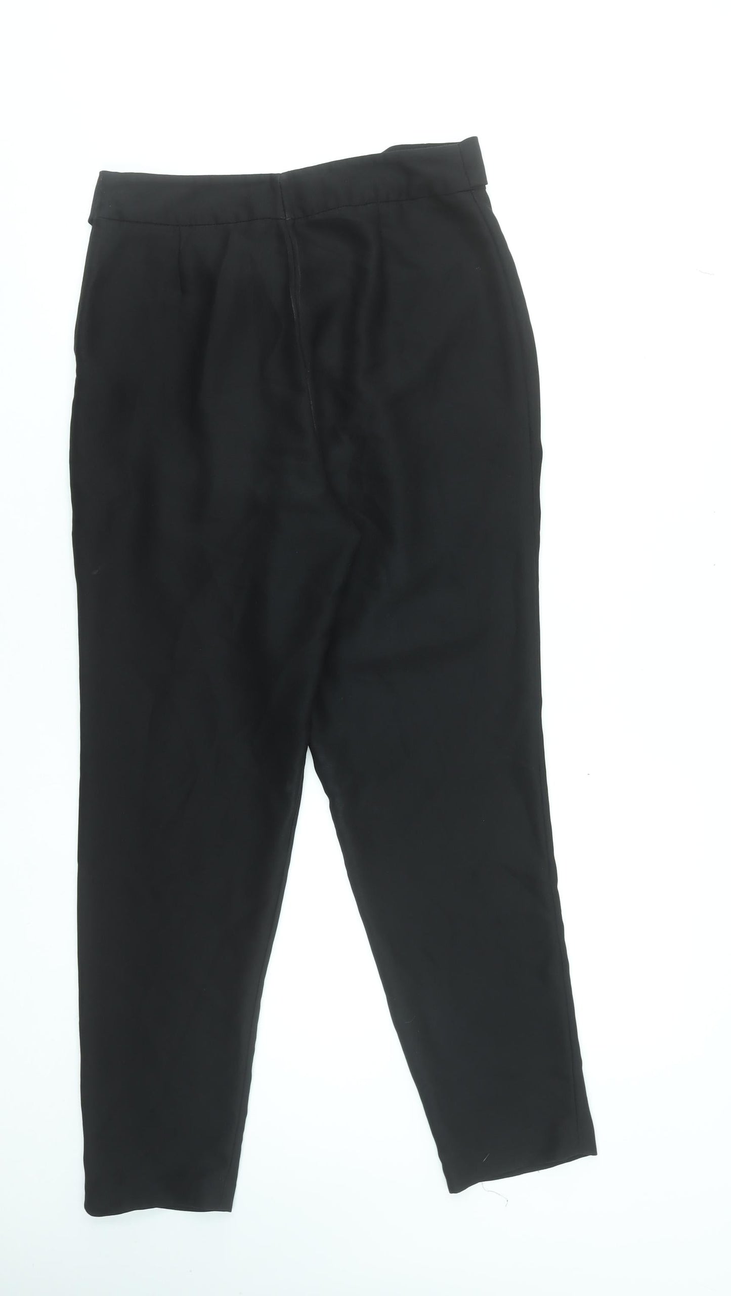 Hobbs Women Black Size 10 Tapered Belted Crepe Trousers
