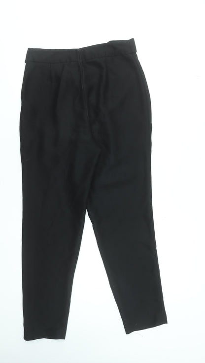 Hobbs Women Black Size 10 Tapered Belted Crepe Trousers