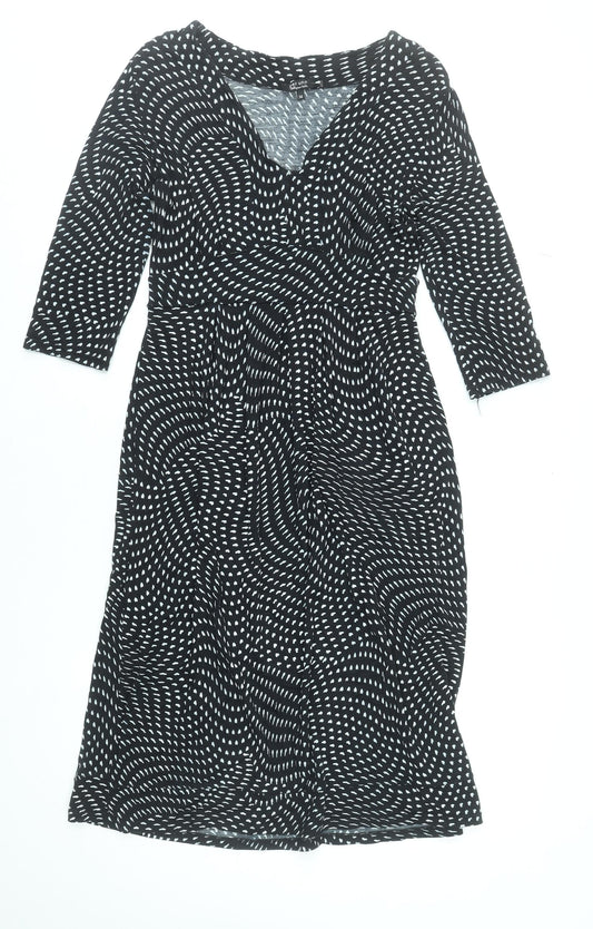 Marks and Spencer Per Una Women Black Size 14 Fit & Flare Jersey Dress