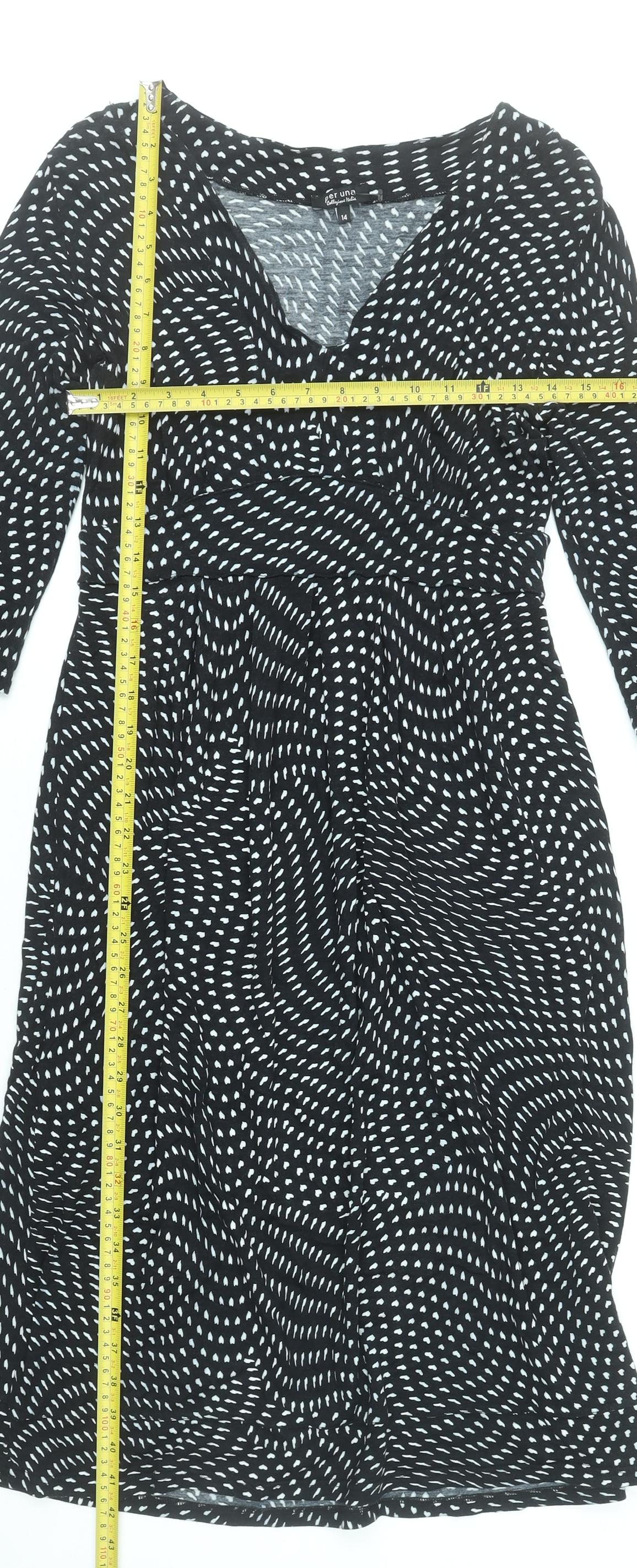 Marks and Spencer Per Una Women Black Size 14 Fit & Flare Jersey Dress