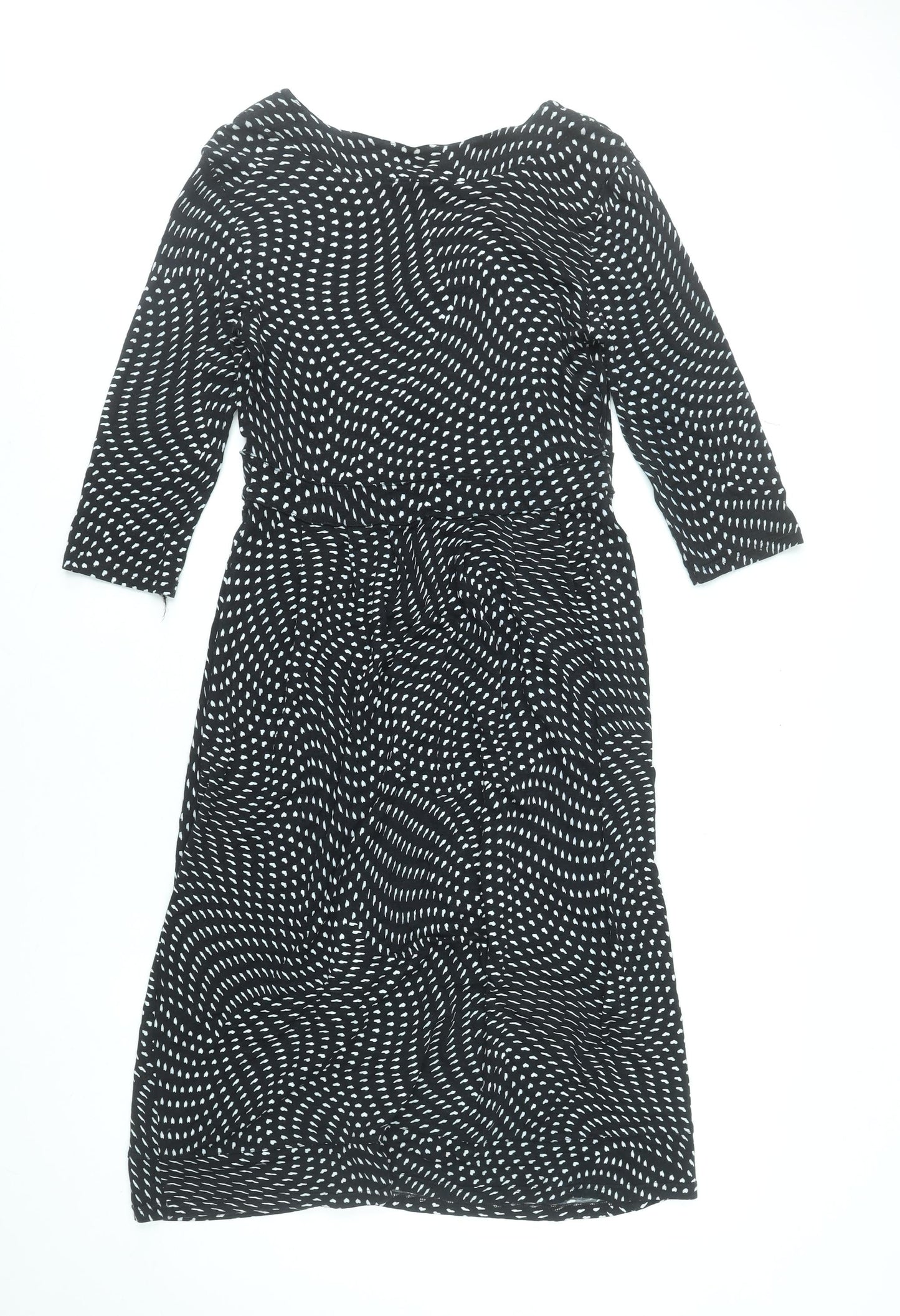 Marks and Spencer Per Una Women Black Size 14 Fit & Flare Jersey Dress