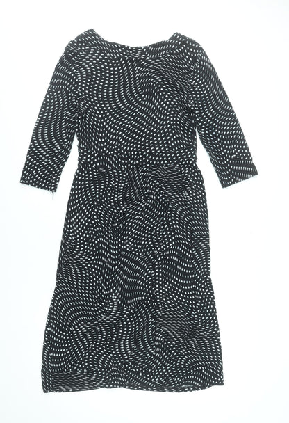 Marks and Spencer Per Una Women Black Size 14 Fit & Flare Jersey Dress