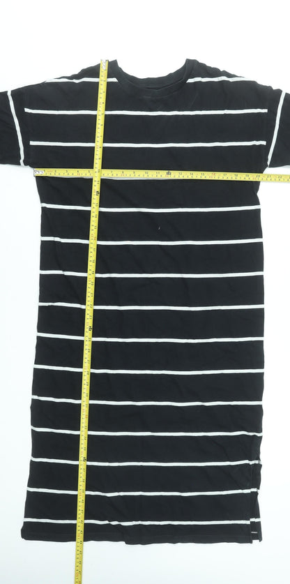 Next Women’s Black Stripe Cotton T-Shirt Dress Size 12