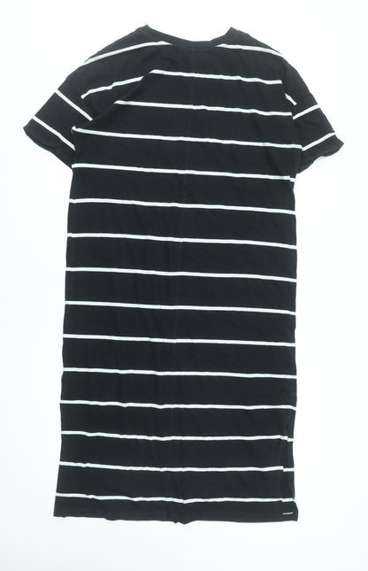 Next Women’s Black Stripe Cotton T-Shirt Dress Size 12
