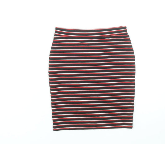 Miss Selfridge Women’s Black Striped Pencil Skirt Size 6 Stretch