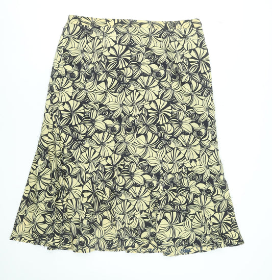 Eastex Women’s Beige Floral A-Line Midi Skirt Size 18 Polyester Lined