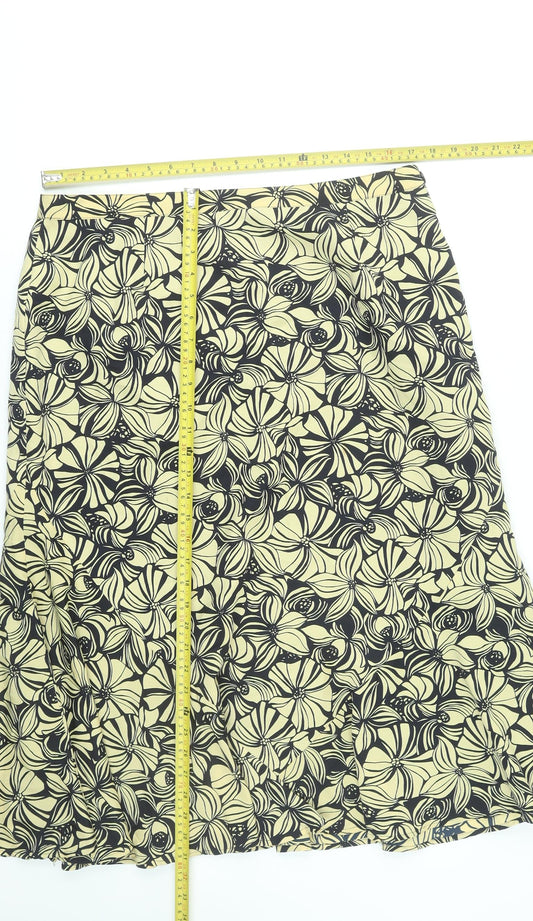 Eastex Women’s Beige Floral A-Line Midi Skirt Size 18 Polyester Lined