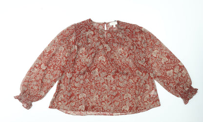 Womens UK Size 12 Sonder Studio Red Tunic Blouse