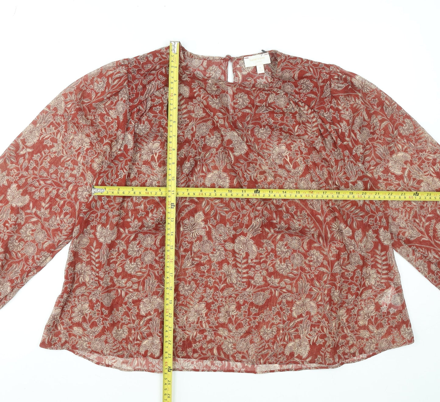 Womens UK Size 12 Sonder Studio Red Tunic Blouse